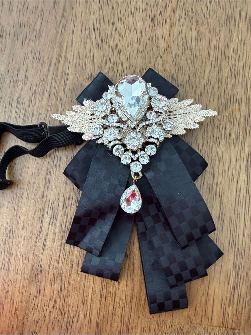 Crystal Brooch - Black